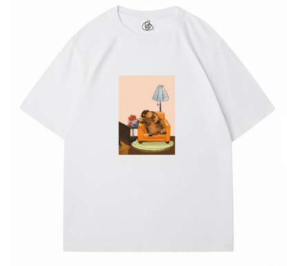 わらびの休日｜アートTシャツ｜ホワイト
