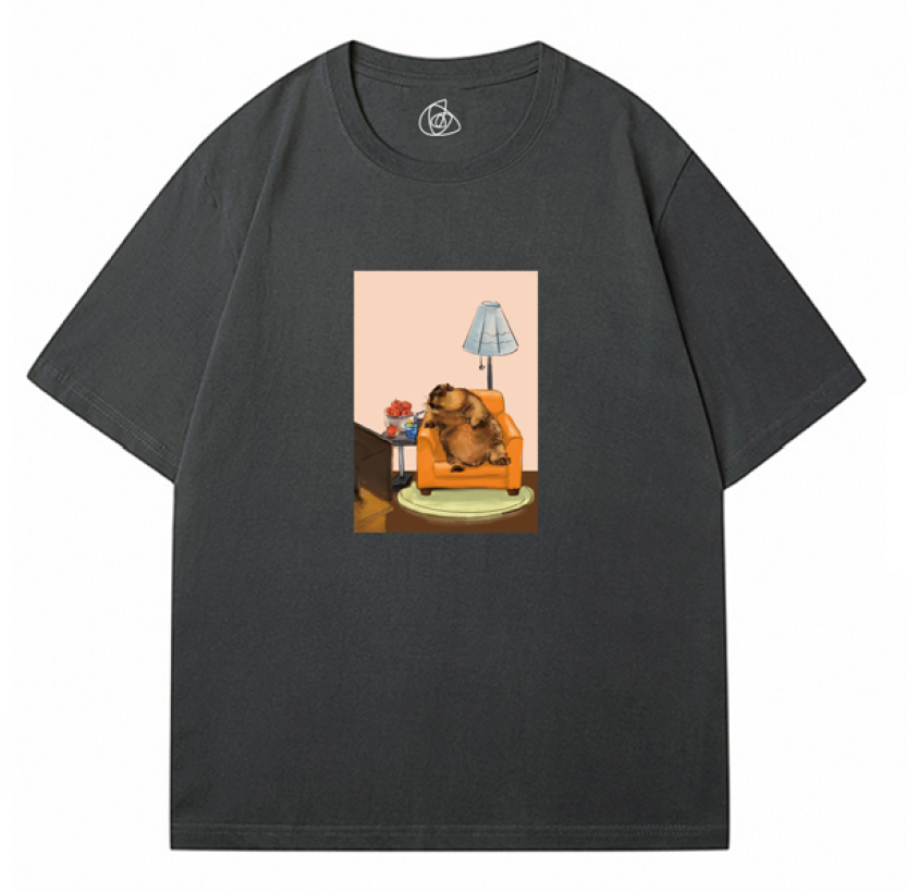わらびの休日｜アートTシャツ｜ダークグレー