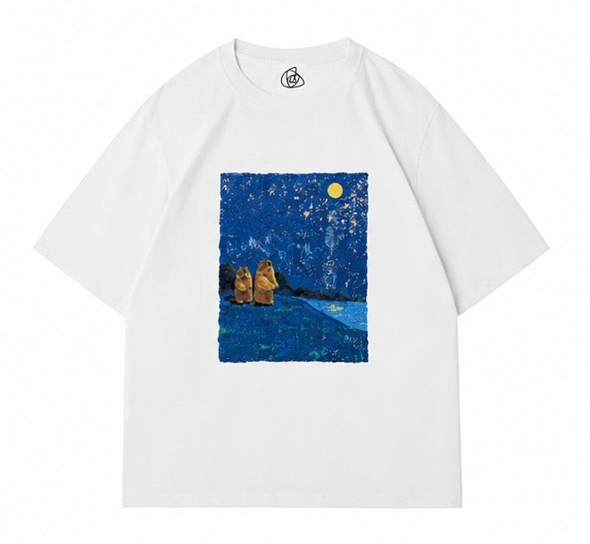 海辺のマーモットの兄弟Tシャツ